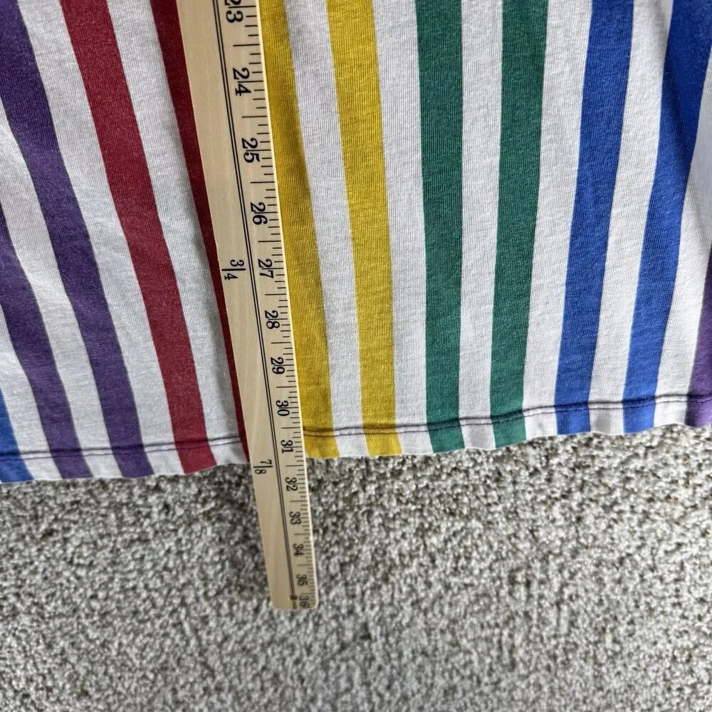 Guess x J Balvin Shirt Mens Extra Large Rainbow Stripes‎ Multicolor Cotton 2020 - Picture 11 of 12